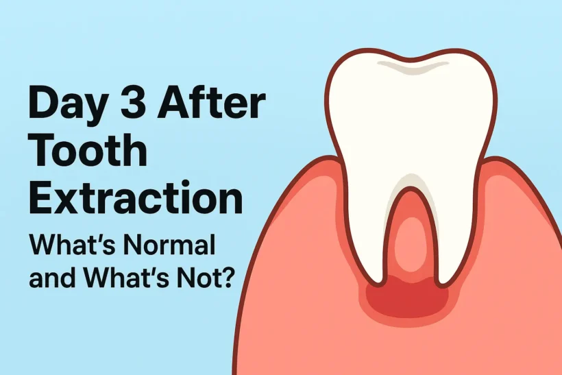 Digital medical illustration showing a healing tooth extraction socket inside the mouth with clean gum tissue and surrounding teeth.